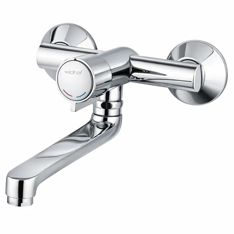 Mitigeur lavabo / évier mural avec bouton poussoir Idral Minimal 08135 - 08135-140