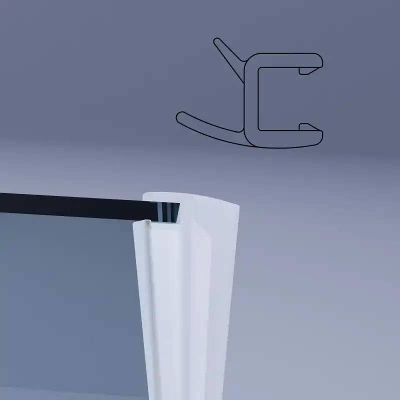 Joint d‘étanchéité horizontal pour boîtier de douche Lunes série G, épaisseur de verre 5 mm Novellini R51LUGI1-TR