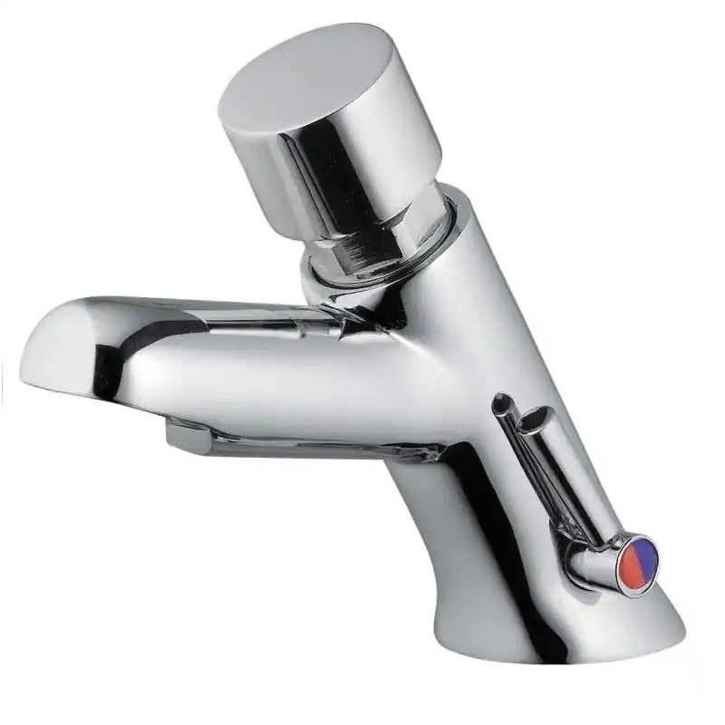 Mitigeur lavabo à fermeture automatique avec bouton poussoir anti-blocage Idral Modern 08512-08512F