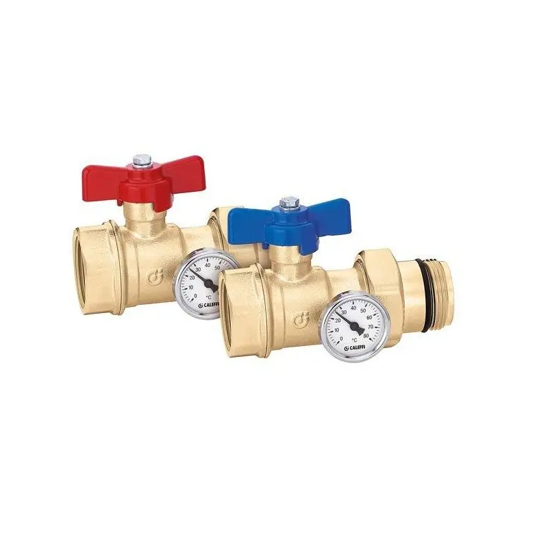 Paire de vannes à tournant sphérique avec thermomètre Caleffi 391 S1