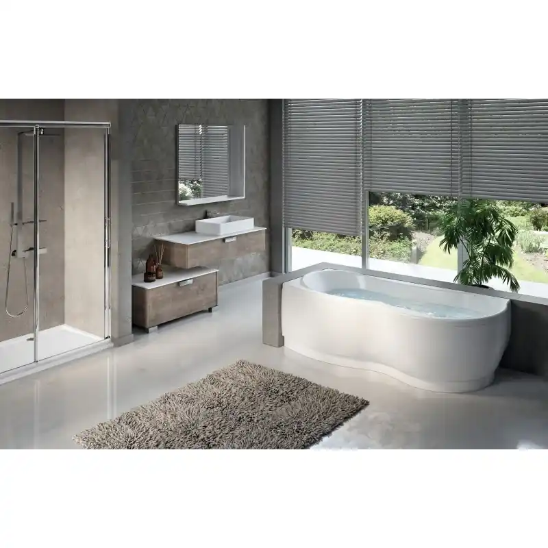 Baignoire d’angle asymétrique sans hydromassage Novellini Venus