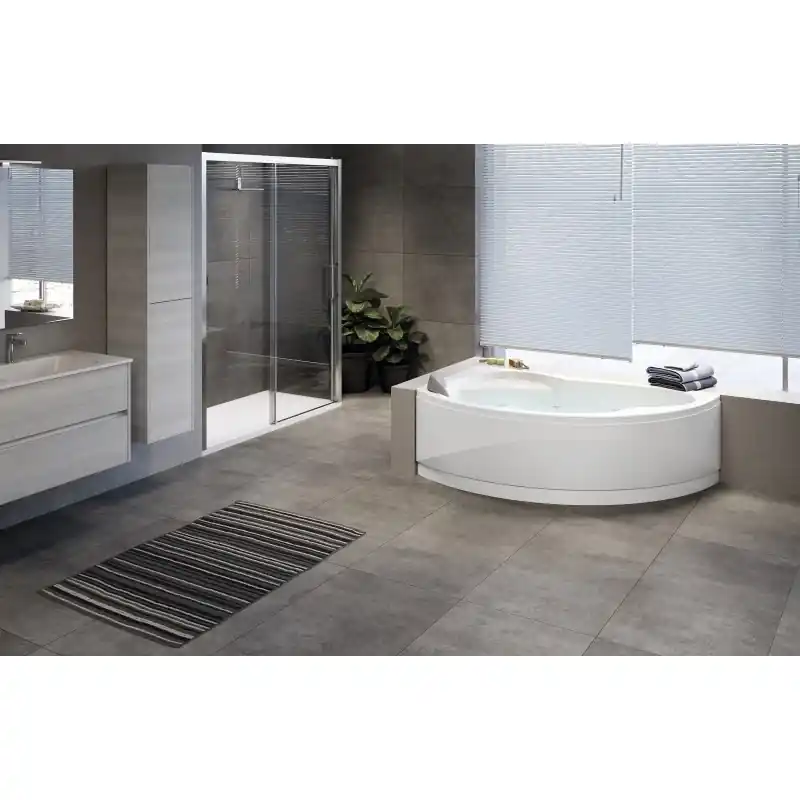 Baignoire d‘angle semi-circulaire avec bain à remous Novellini Vogue