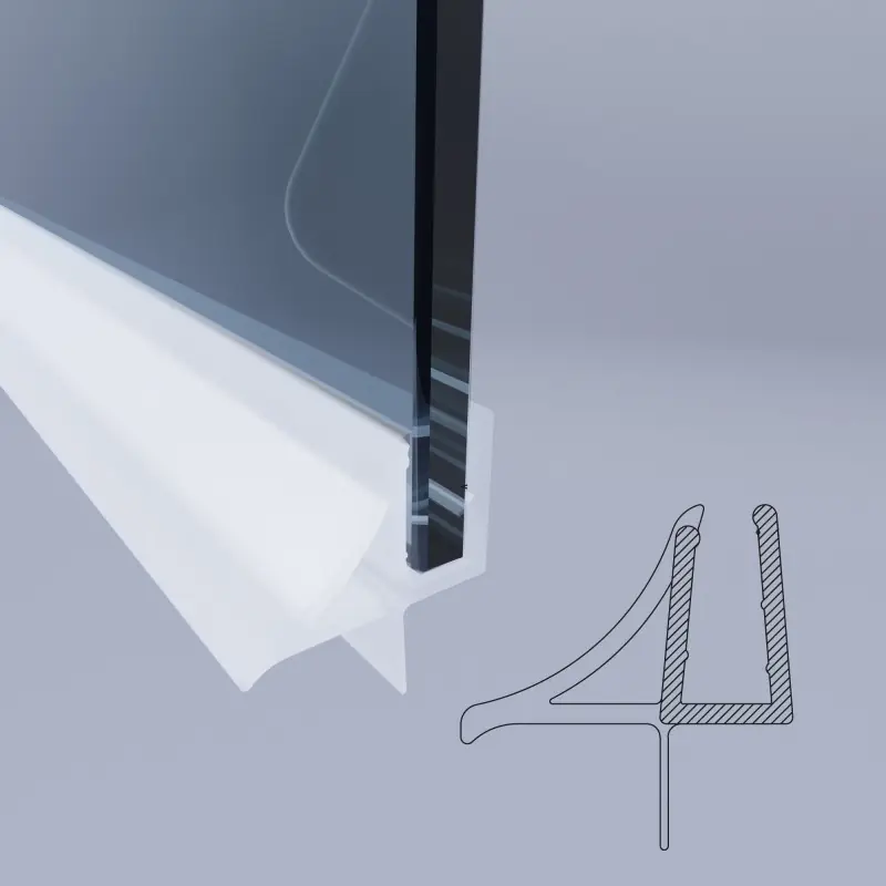 Joint horizontal transparent, longueur 931 mm, pour verre de 6 mm d‘épaisseur Novellini R52GIR