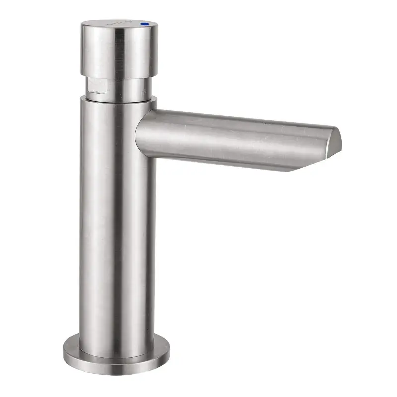 Robinet de lavabo en acier inoxydable avec arrêt temporisé de 15 secondes Idral Inox 08410
