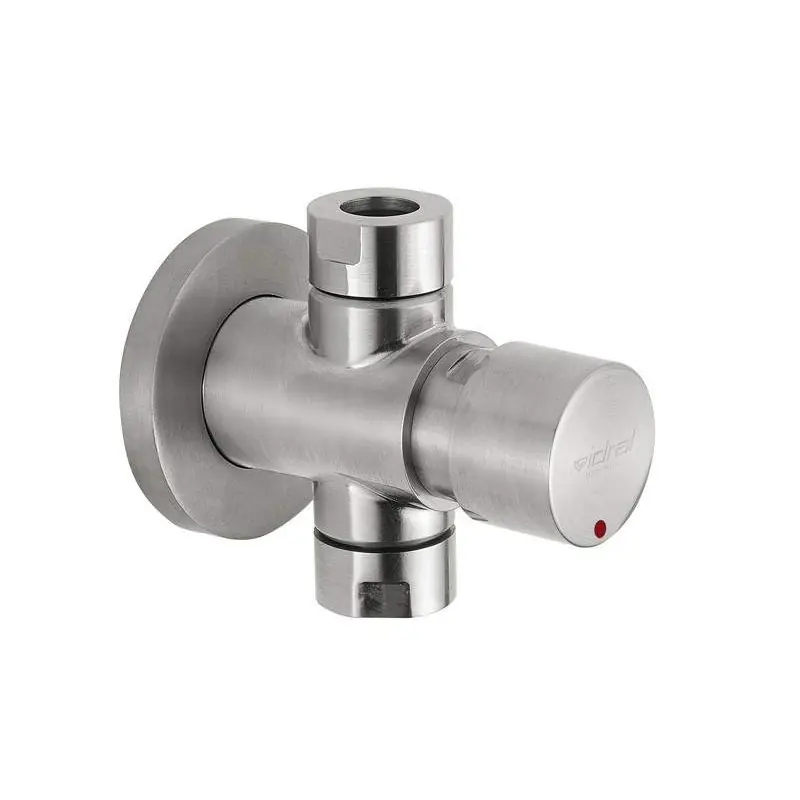 Robinet de douche temporisé en acier inoxydable avec bouton poussoir Idral Inox 08430 - 08430-30