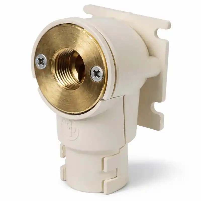 Raccord coudé pour systèmes d‘eau domestique, à encastrer juste sous le mur Giacomini R573D-1