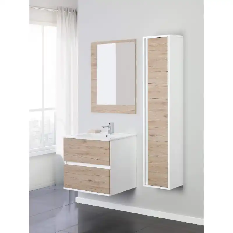 Meuble de salle de bain suspendu 90 cm avec tiroirs Feridras Fabula 801010