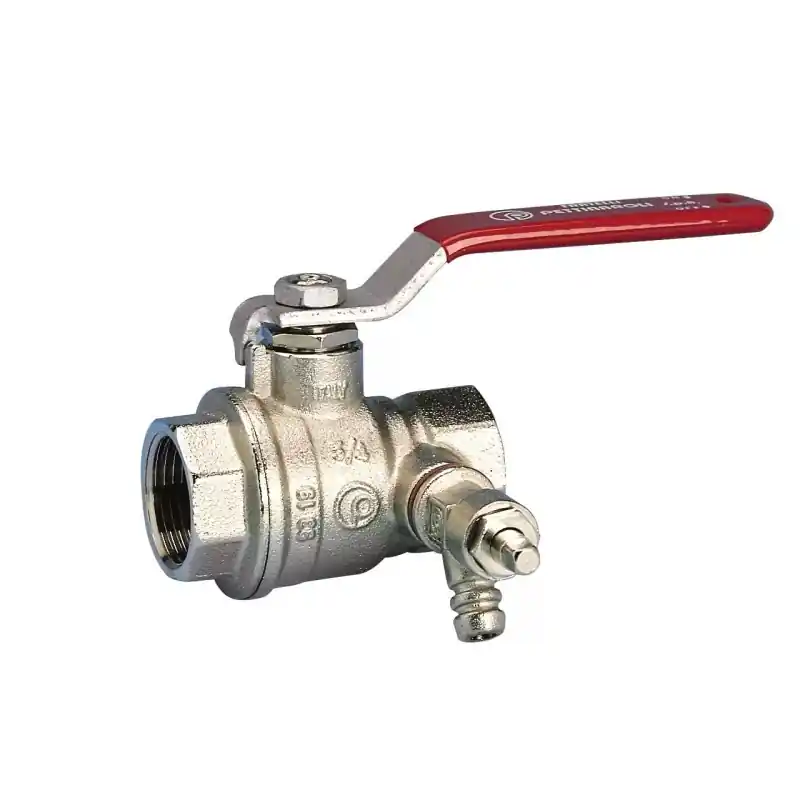 Vanne à boisseau sphérique plein débit F x F avec robinet de vidange Pettinaroli 51CS