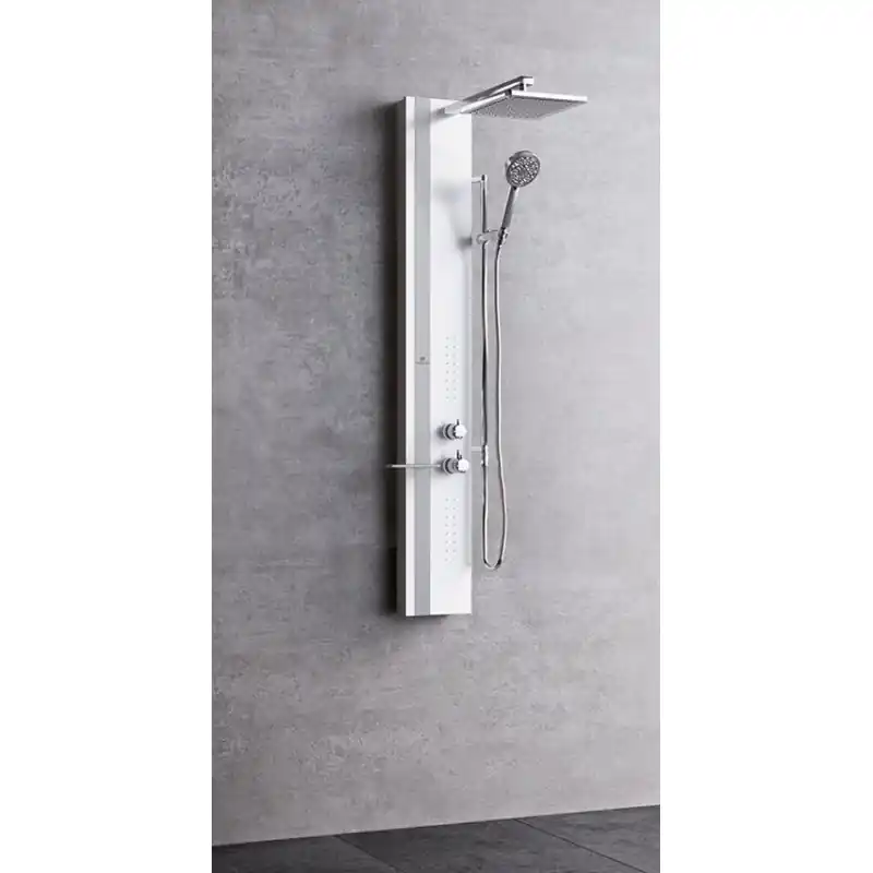 Colonne de douche moderne avec pomme de douche et rail coulissant Novellini Line 2