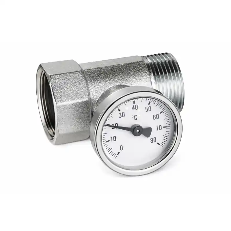 Raccord porte-thermomètre chromé avec thermomètre FAR 3432