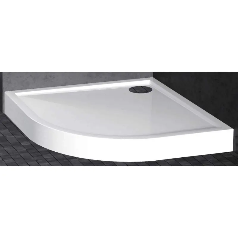 Receveur de douche semi-circulaire 11,5 cm blanc brillant Novellini Victory