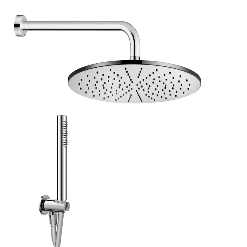 Kit de douche en laiton chromé avec pomme de douche Ø20 cm Damast Elegance Tondo 13652