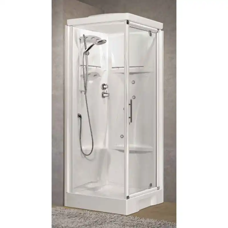 Cabine de douche multifonctions version Hydromassage 80 x 80 ouvrant 1 porte battante Novellini New Holiday GF NNHGF80T19F-1D