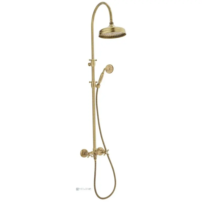 Colonne de douche mécanique avec inverseur couleur bronze Porta & Bini Old Fashion 62586BR