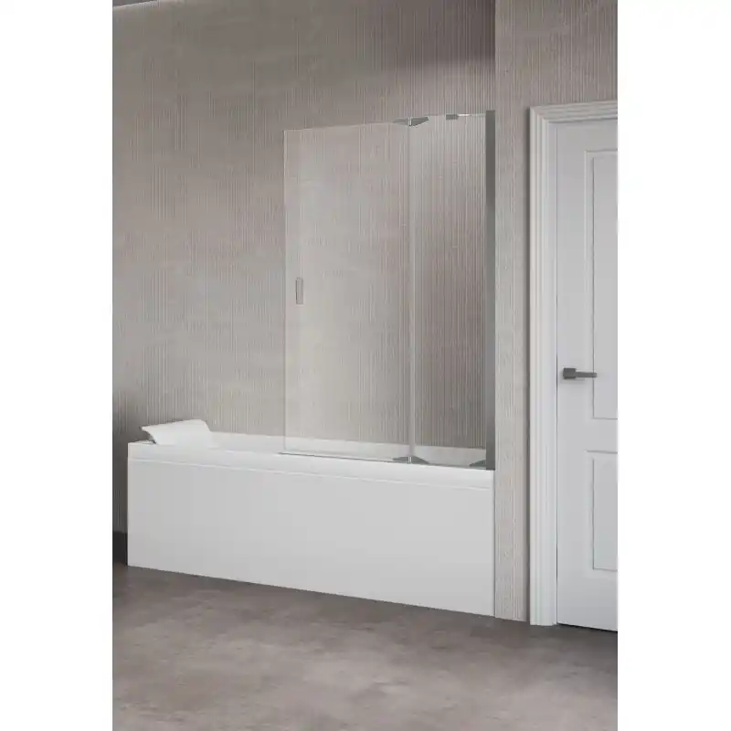 Pare-baignoire 1 fixe et 1 porte pivotante à 180 ° hauteur 150 cm Novellini Kuadra 3V