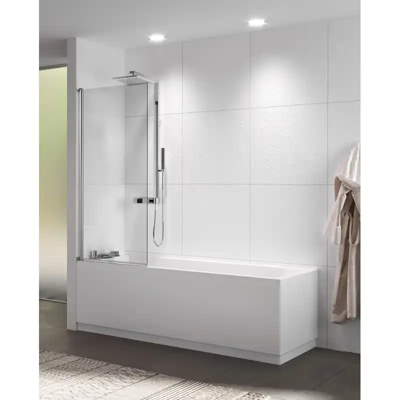 Paroi vitrée 80 cm pour baignoire, 1 porte tournante 180° Novellini Riviera 2.0 1V
