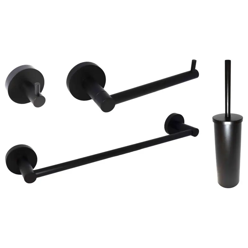 Composition complète d‘accessoires de salle de bain noir mat Capannoli Hoop KITHP