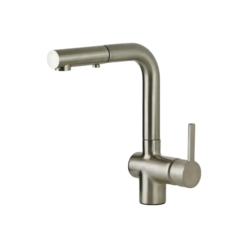 Mitigeur de cuisine avec douche extractible couleur acier brossé Gattoni Pesci PC0405.NS