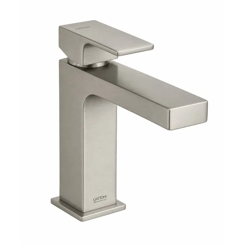 Mélangeur de lavabo en acier brossé modèle carré Gattoni SQUARE 2582/25NS