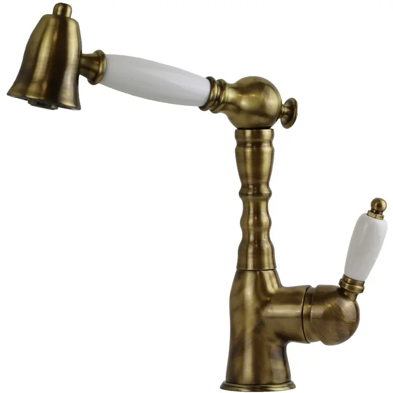 Mélangeur d‘évier de cuisine avec douche extractible en bronze Gattoni Orta 6013465V0
