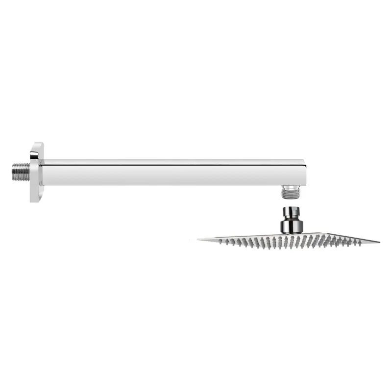 Set de douche avec pomme de douche 20x20 cm bras 30 cm Tecom KITSOFQ1CR