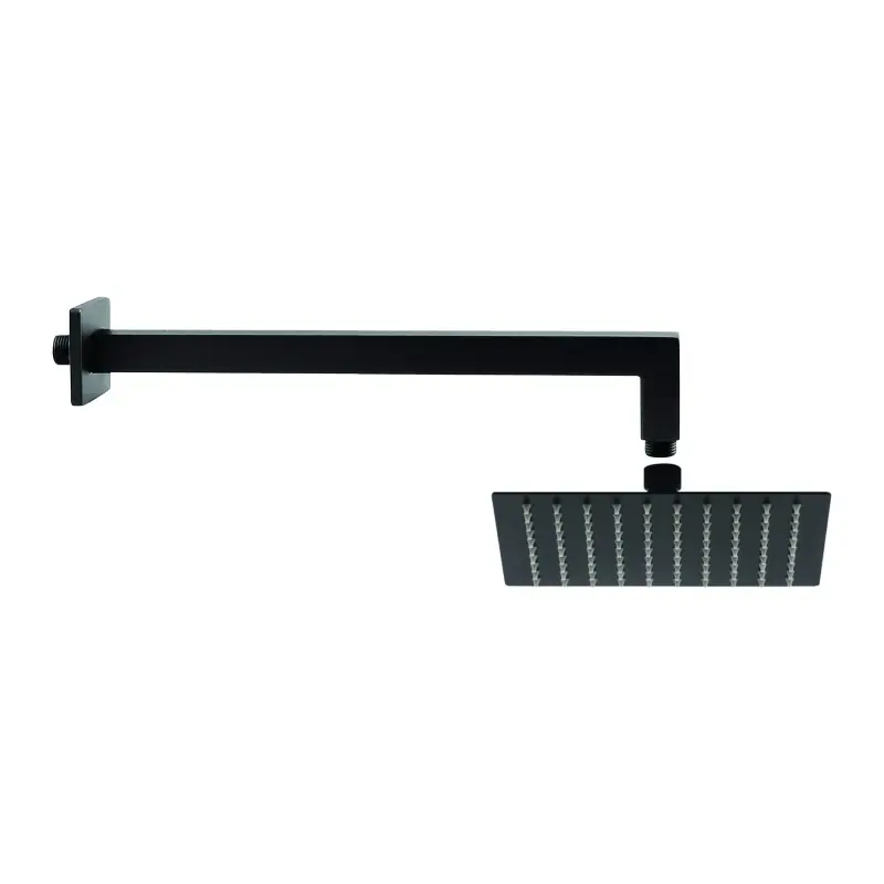Set de douche pommeau 30x30 cm bras 40 cm noir mat Tecom KITSOFQ4NO