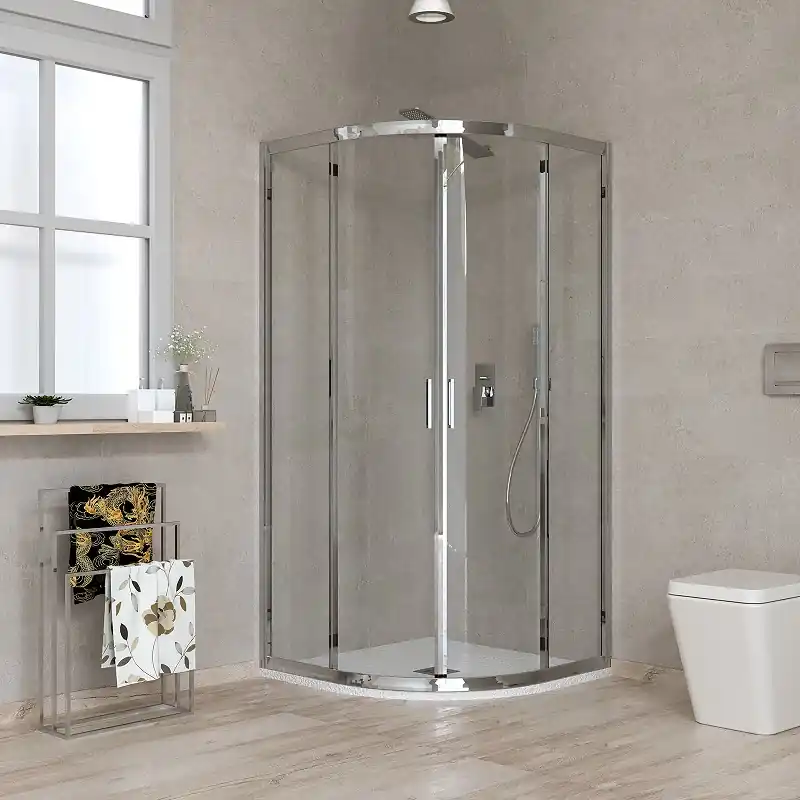Cabine de douche semi-ronde 90 x 90 verre transparent Ercos Gold BBGOLTSE90