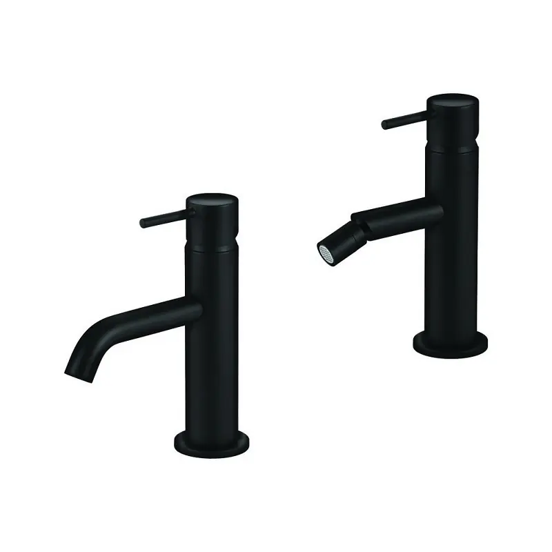 Ensemble mitigeur lavabo et bidet noir mat Gattoni Easy KITEASYNO1