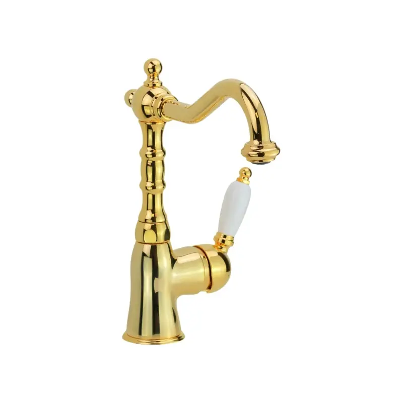 Mitigeur lavabo couleur or bec pivotant Gattoni Orta 2742/27DO.OLD