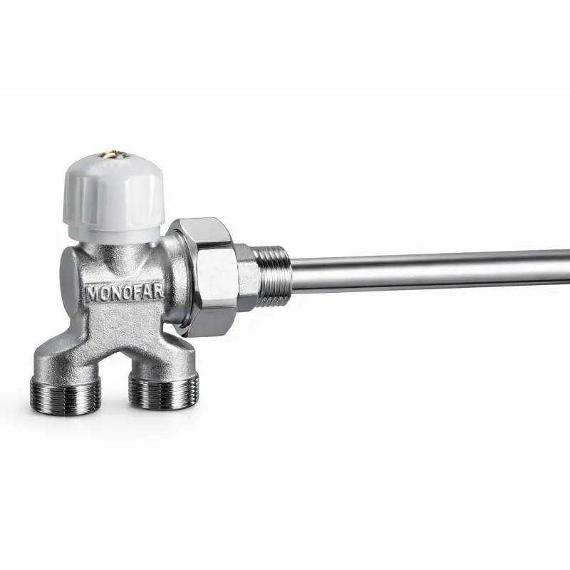 Vanne manuelle chromée pour installations monotube FAR 1451