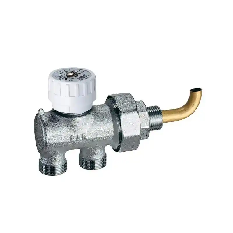Vanne monostile manuelle chromée pour installations monotube FAR 1500