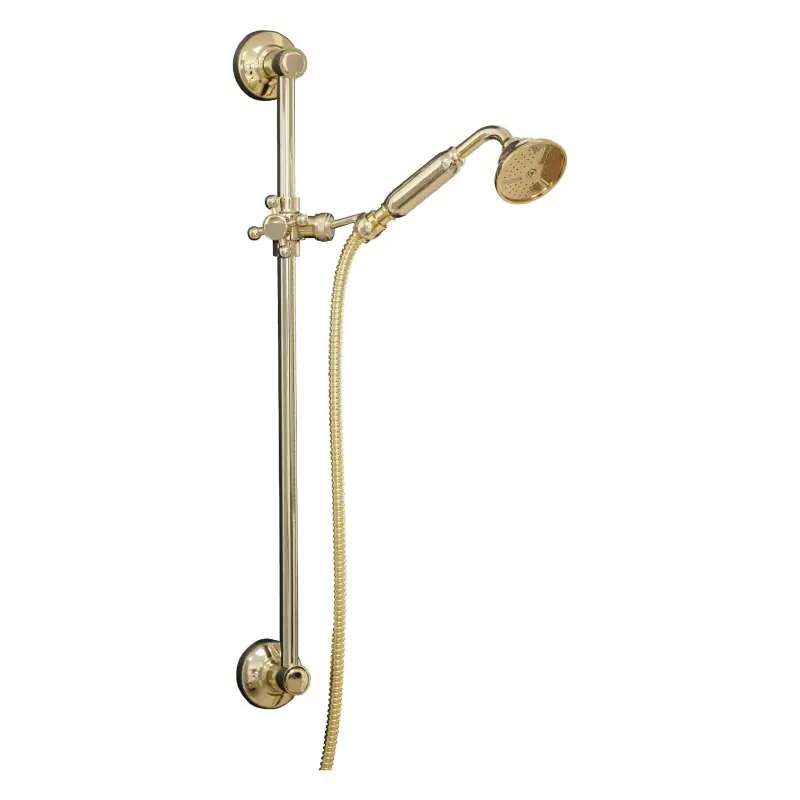 Rail coulissant de style ancien avec douche et finition dorée flexible Sphera KING