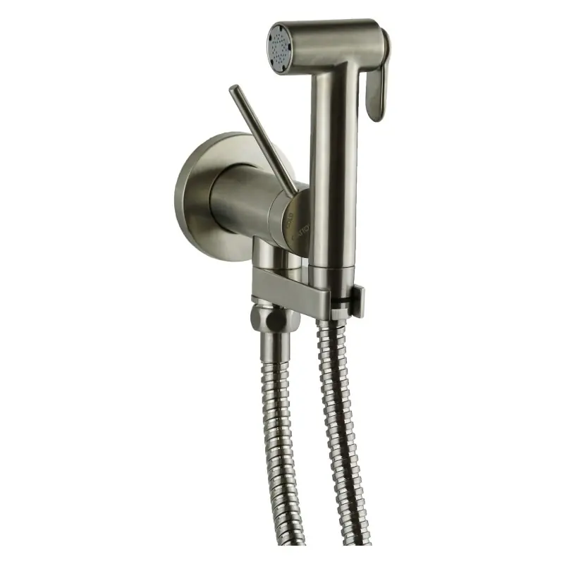 Mitigeur de bidet mural de couleur acier brossé Gattoni RT010NS