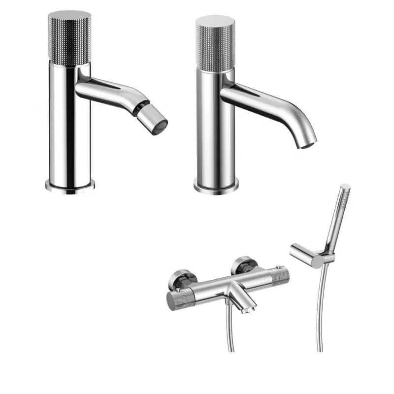 Ensemble de salle de bain complet en laiton chromé Paini Cox Grip KITGRIP5