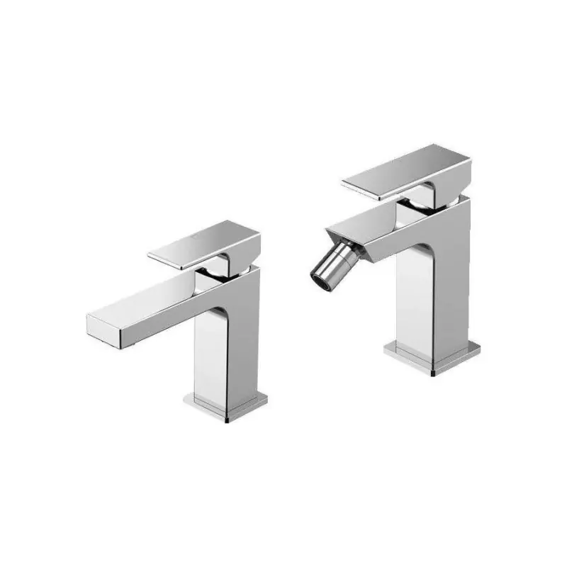 Ensemble mitigeur lavabo et bidet chromé Gattoni SQUARE KITSQUAREC01