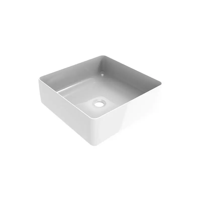 Lavabo à poser 416x416 mm carré en blanc brillant Ercos Musa BLCERLMUSA0011