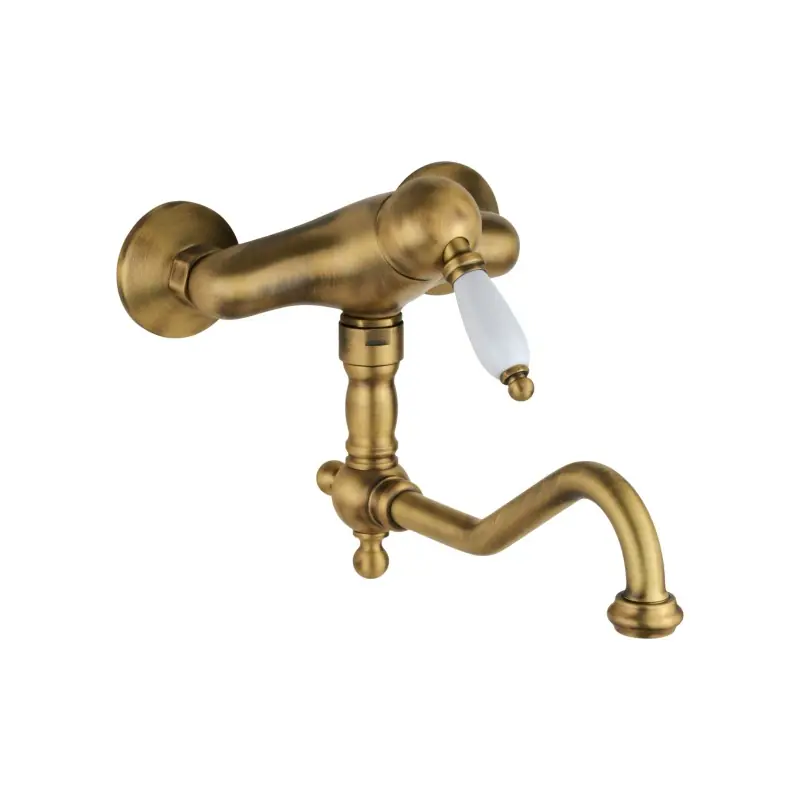 Mélangeur d‘évier de cuisine couleur bronze avec fixation murale Gattoni Orta Old 2762/27VB.OLD