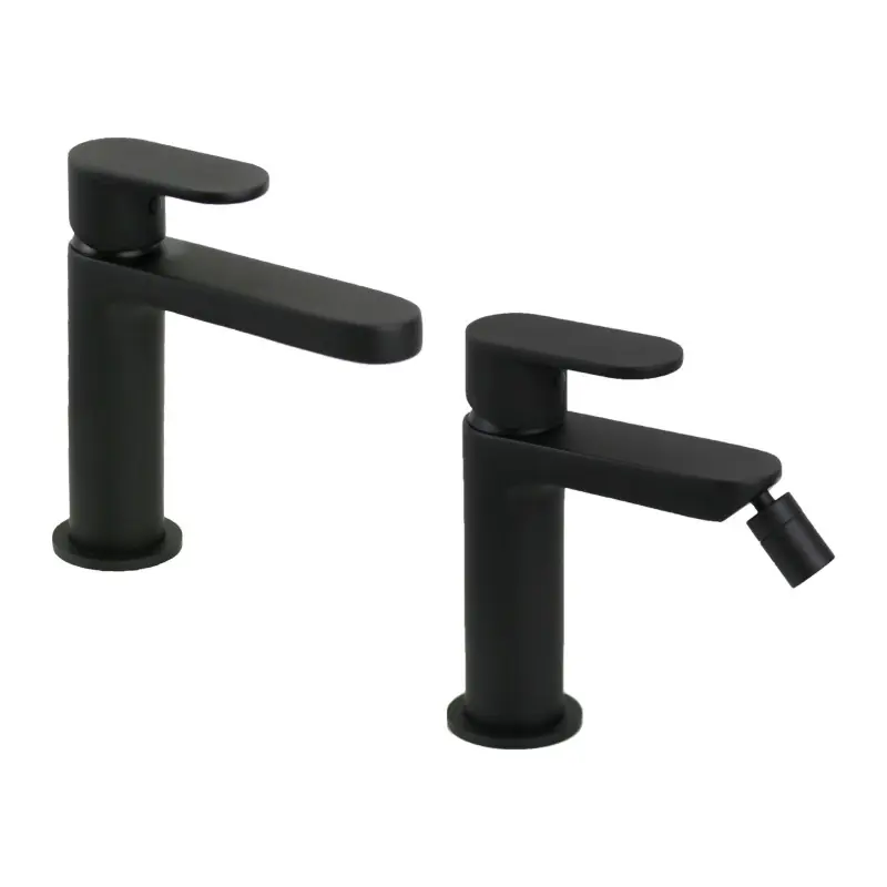 Ensemble mitigeur lavabo et bidet noir mat Ercos Versilia KITVERSILIA1NO