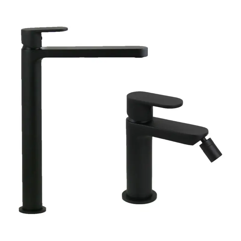 Ensemble de mitigeurs lavabo et bidet en noir mat Ercos Versilia KITVERSILIA2NO