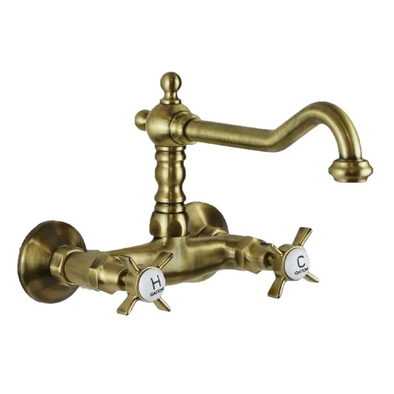Robinet de cuisine à bec haut couleur bronze Gattoni London 1706117V0