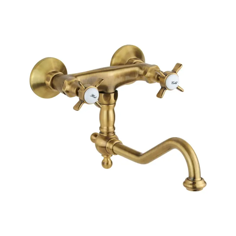 Robinet de cuisine à bec bas couleur bronze Gattoni London 1705117V0