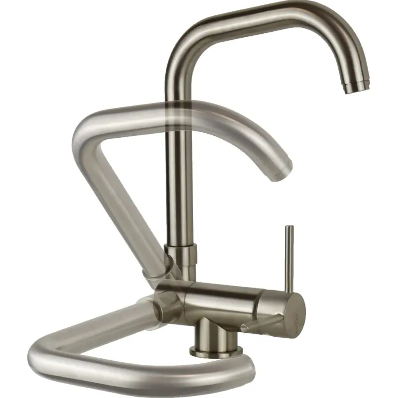Mitigeur d‘évier de cuisine à fût pliable en nickel brossé Gattoni 6014765NS