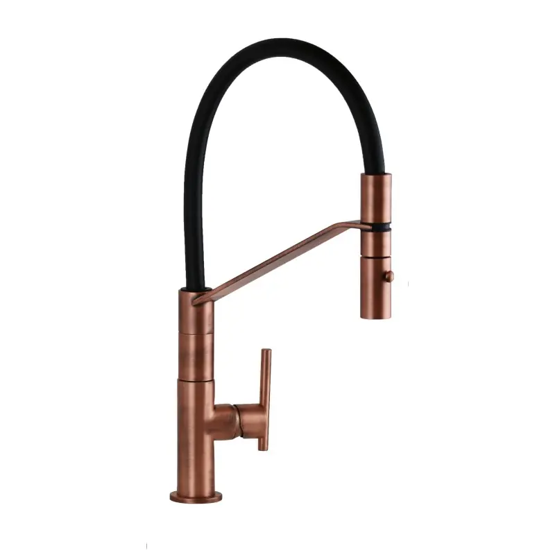 Mélangeur d‘évier de cuisine en laiton couleur cuivre Gattoni Linea 34 0715/PCVC