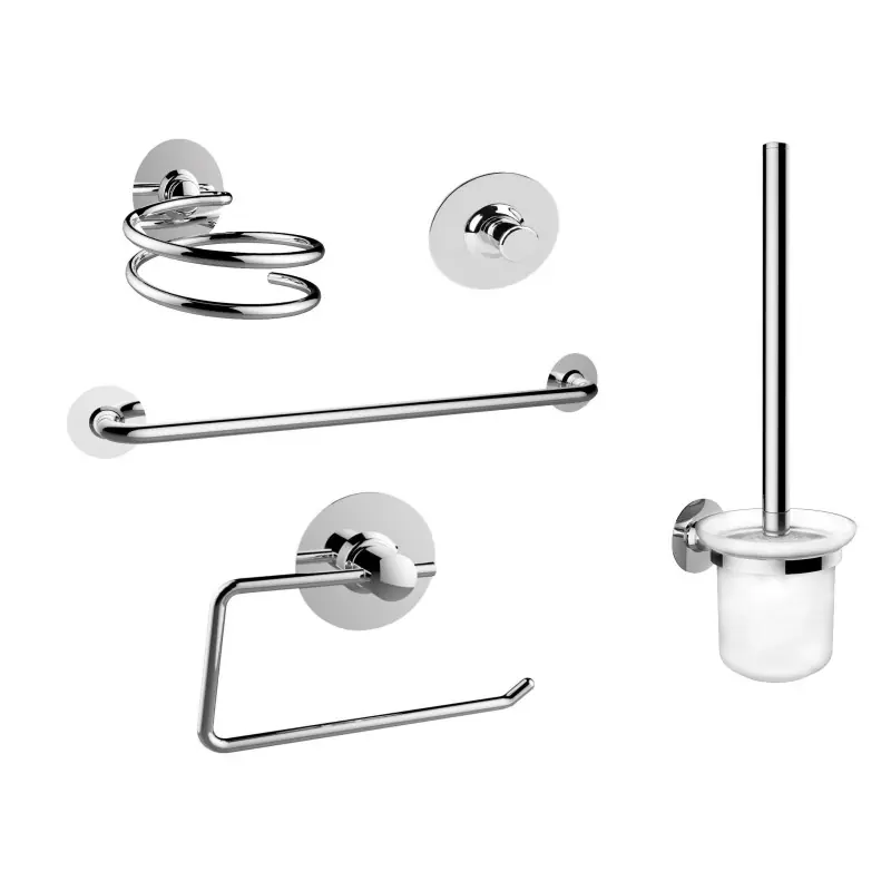 Kit complet d‘accessoires de salle de bain à fixation adhésive Tecom KITGIADA1