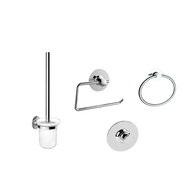 Accessoires de salle de bain chromés adhésifs Tecom KITGIADA2