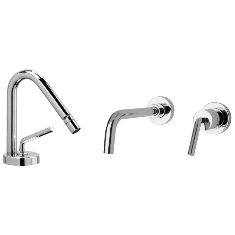 Mitigeur lavabo et bidet mural avec bec 190 mm Piralla Garda KITGARDA3