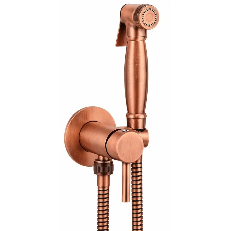 Ensemble de bidet à encastrer avec mitigeur et douche en laiton finition cuivre Pollini acqua Desing D09181203RA