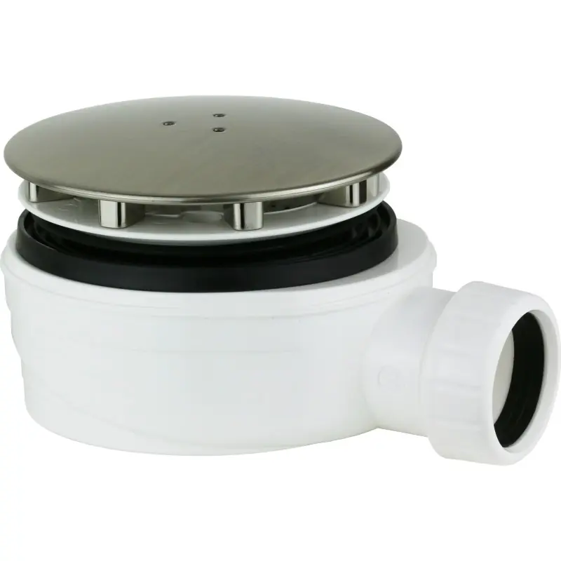Bonde avec siphon universel pour receveurs de douche acier brossé Vicario 836/SACP.07
