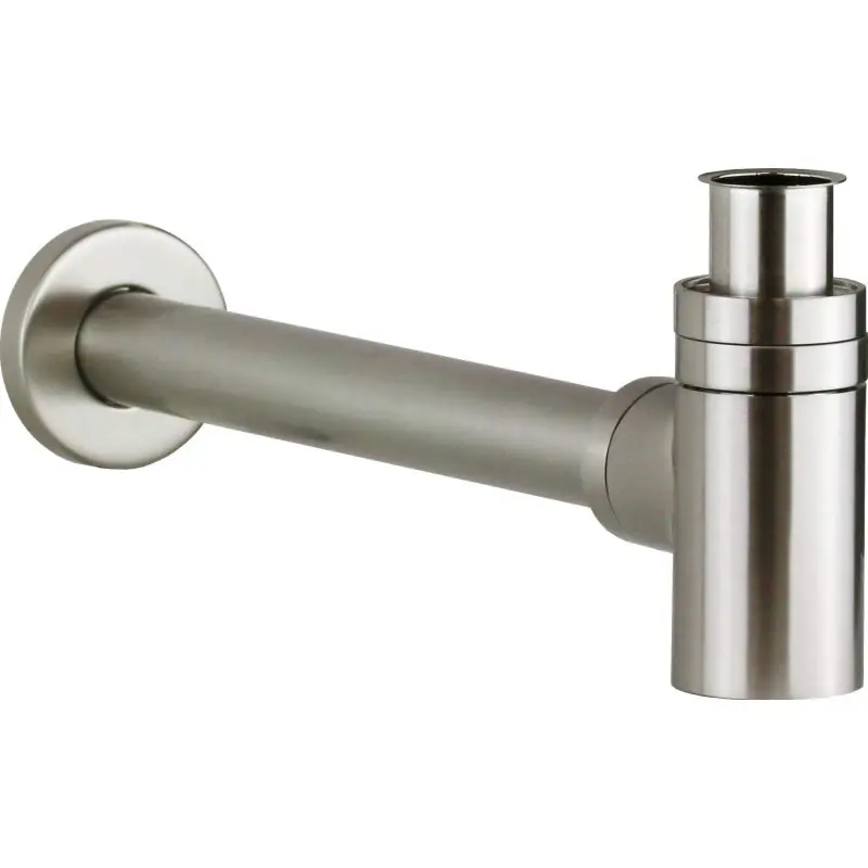 Siphon abaissé pour lavabo et bidet en acier brossé Vicario 890/TC.07