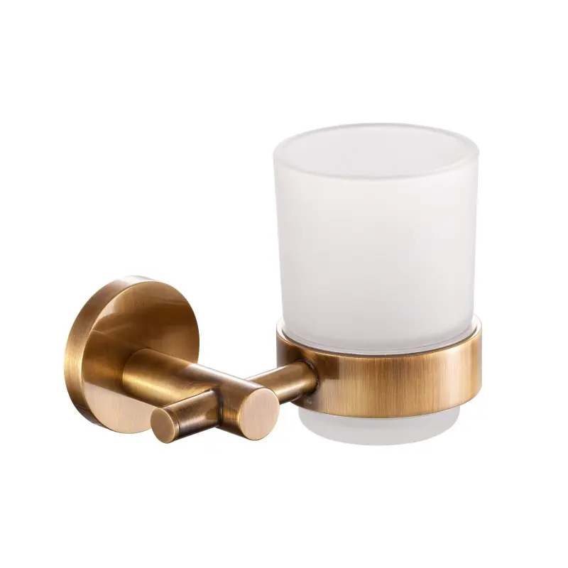 Porte-brosse à dents mural de couleur bronze Pollini Round AC0MSP003OA